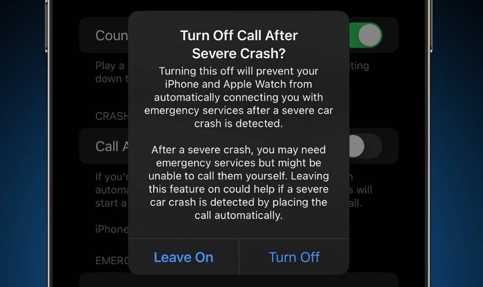 陈场镇苹果14维修分享 iPhone 14 和 Apple Watch 上关闭崩溃检测 