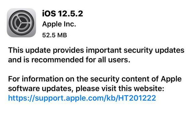 陈场镇苹果手机维修分享iOS12.5.2发布，建议所有老苹果用户安装 